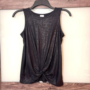 More Than Magic Girls Twist Front Metallic Effect Tank Top Size Large (10/12)